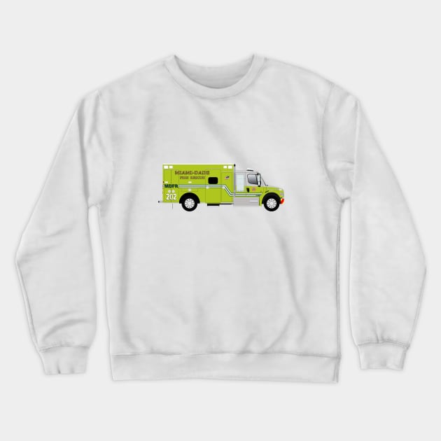 Miami Dade Fire Rescue Ambulance Crewneck Sweatshirt by BassFishin